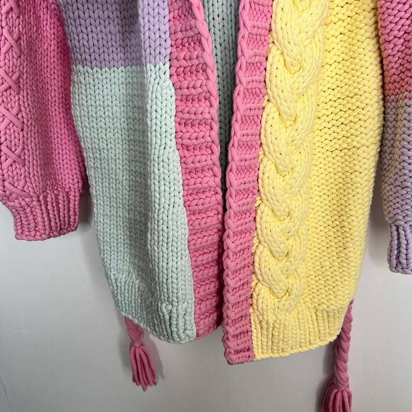 LoveShackFancy Horatio Oversized Cardigan Sweater Tassel Long Womens XS Rare - Picture 5 of 16